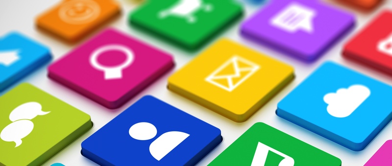 Multicoloured smartphone icons.