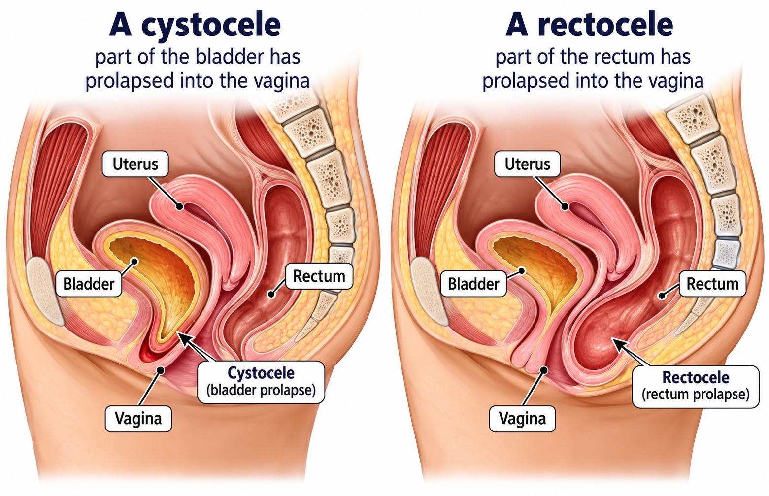 Cystocele and rectocele