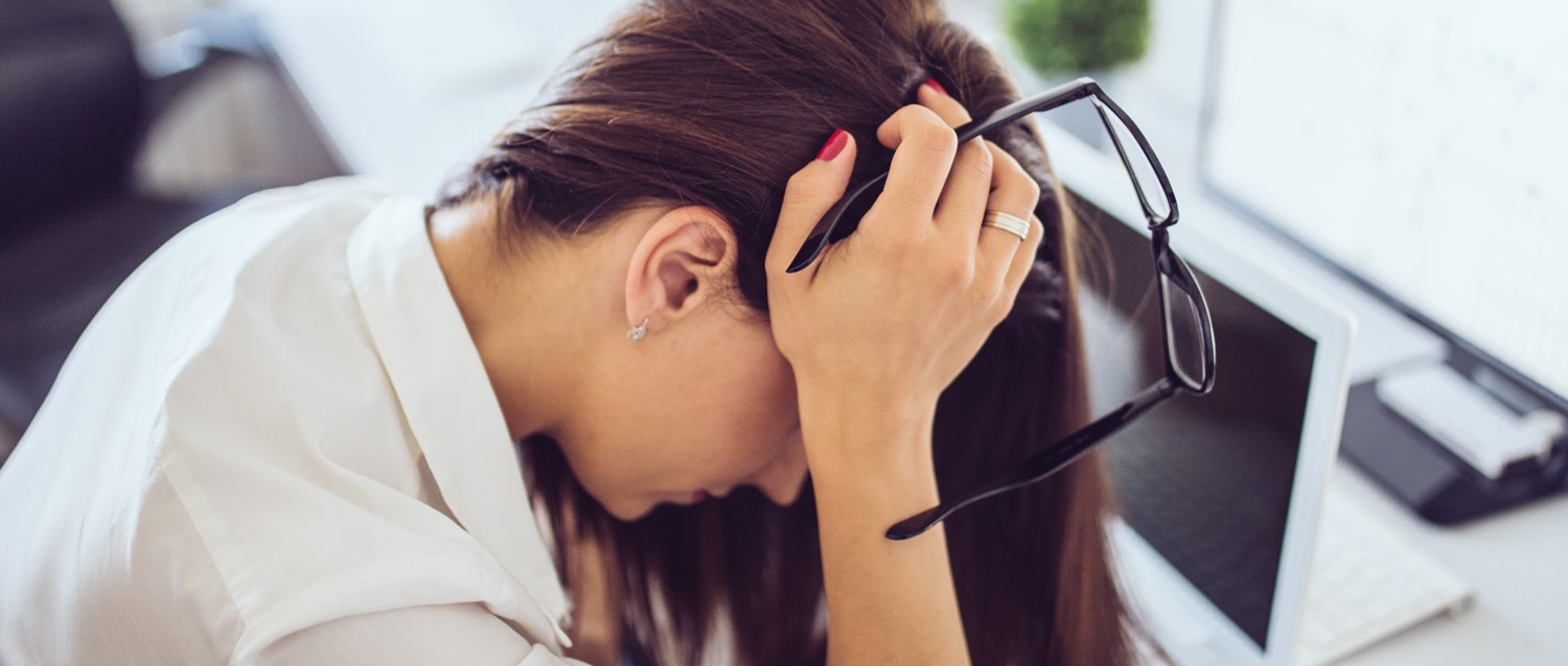Woman stressed at work