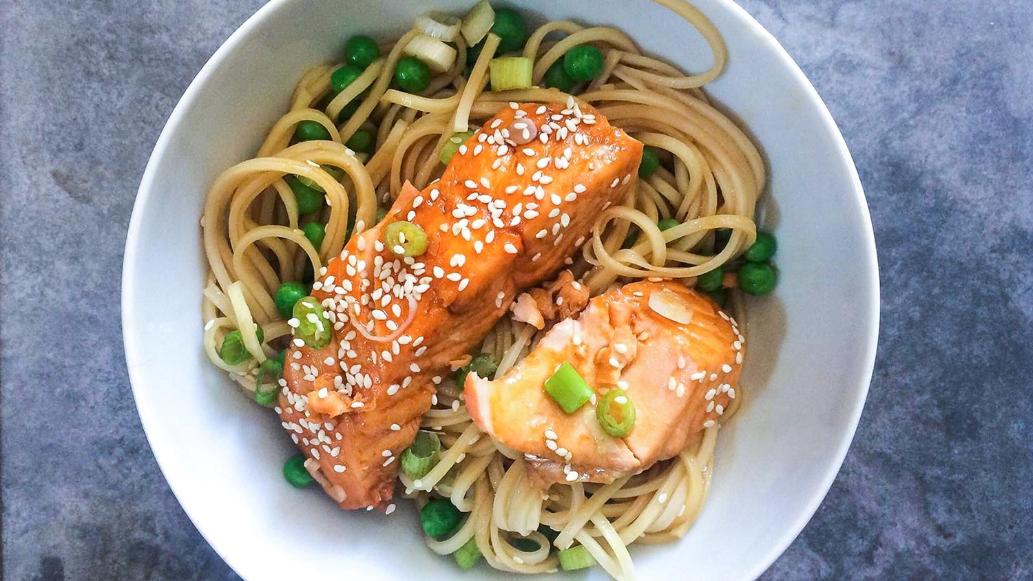 soy salmon noodles