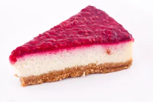 Raspberry Cheesecake Slice and Full Cake