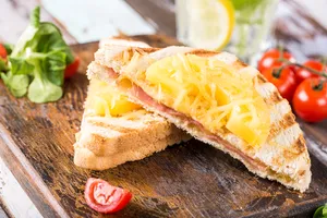 Egg and Pineapple Sandwich on Sliced White Bread