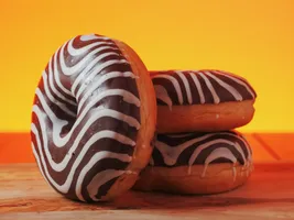 Donut Dark Chocolate with White Stripes