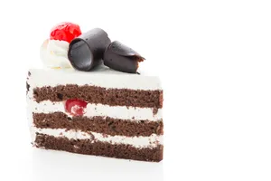 Black Forest Cake Slice and Full Cake