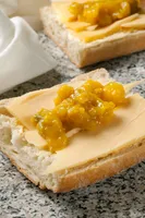 Cheese and Piccalilli Sandwich on White Bread