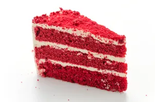 Red Velvet Cake Slice and Full Cake