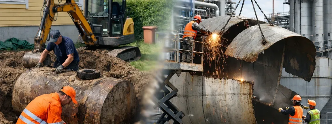 Demontering av oljetank – villa och industri | Jämför offerter