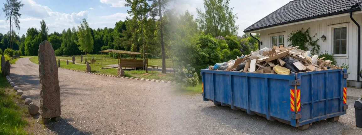 Hyra container Vallentuna - Bild på container vid runriket