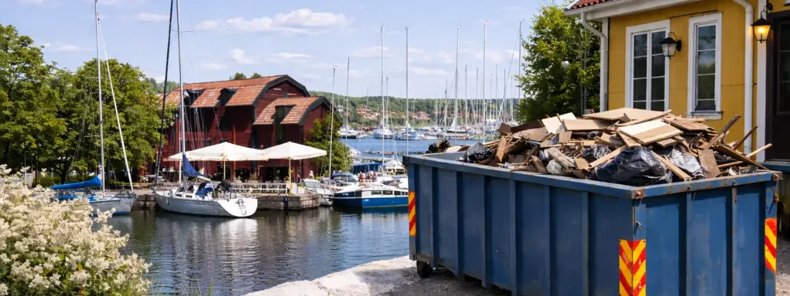 Hyra container i Enköping | Bild på container vid Enköpings gästhamn