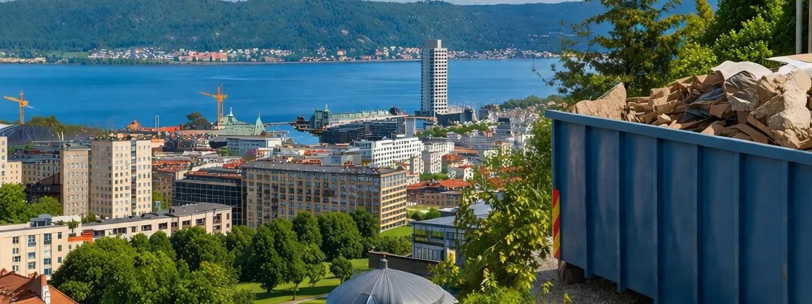 Hyra container Jönköping / Bild på container och Jönköping stad