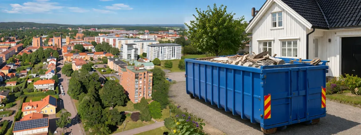 Hyra container Borlänge / Bild på Borlänge stad och container