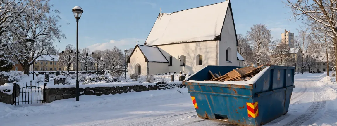 Hyra container i Täby - Bild på kyrka i Täby