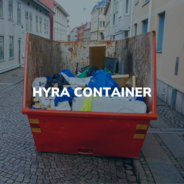 Hyra container, läs mer - Bild på röd container