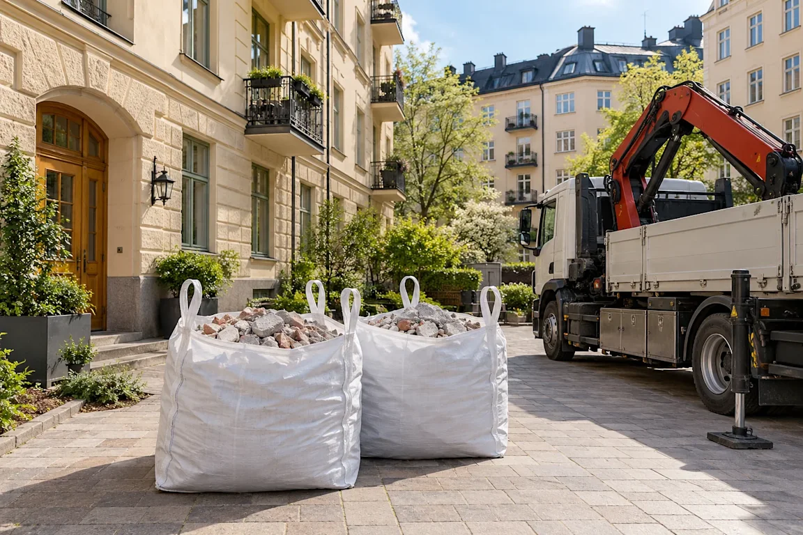 Hämtning av byggsäckar i Kungsholmen