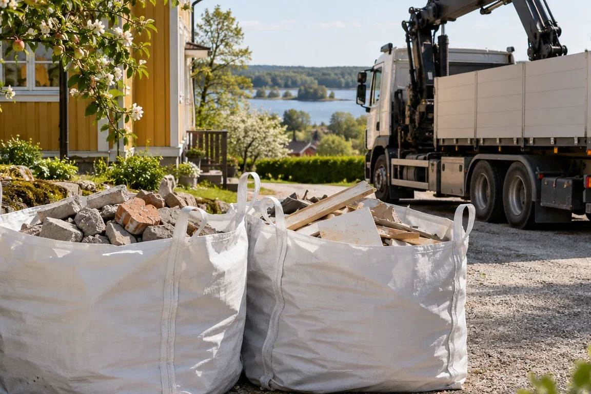 Hämtning av byggsäckar i Ekerö