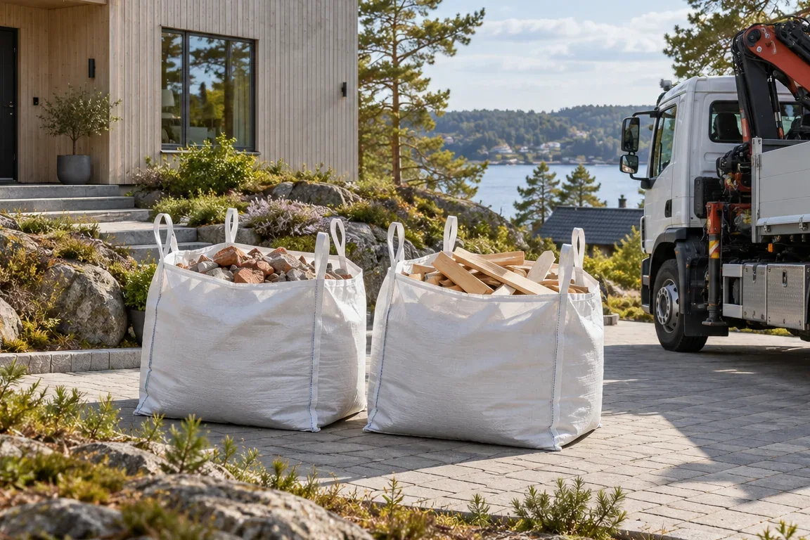 Hämtning av byggsäckar i Tyresö
