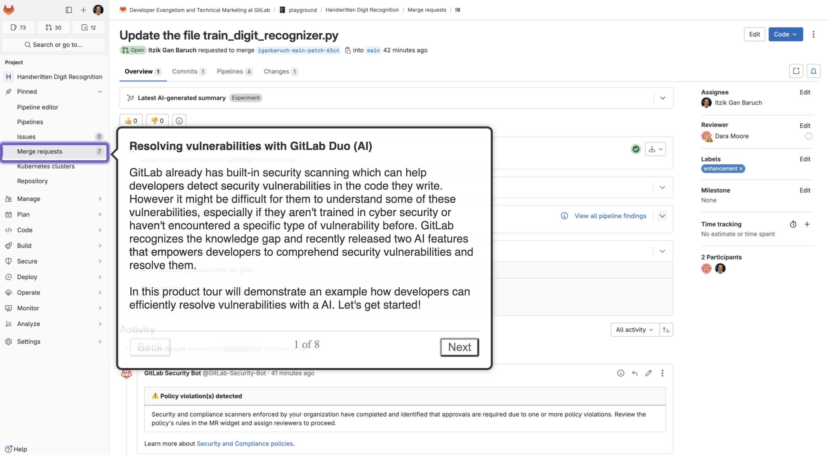 vulnerability explanation product tour screenshot