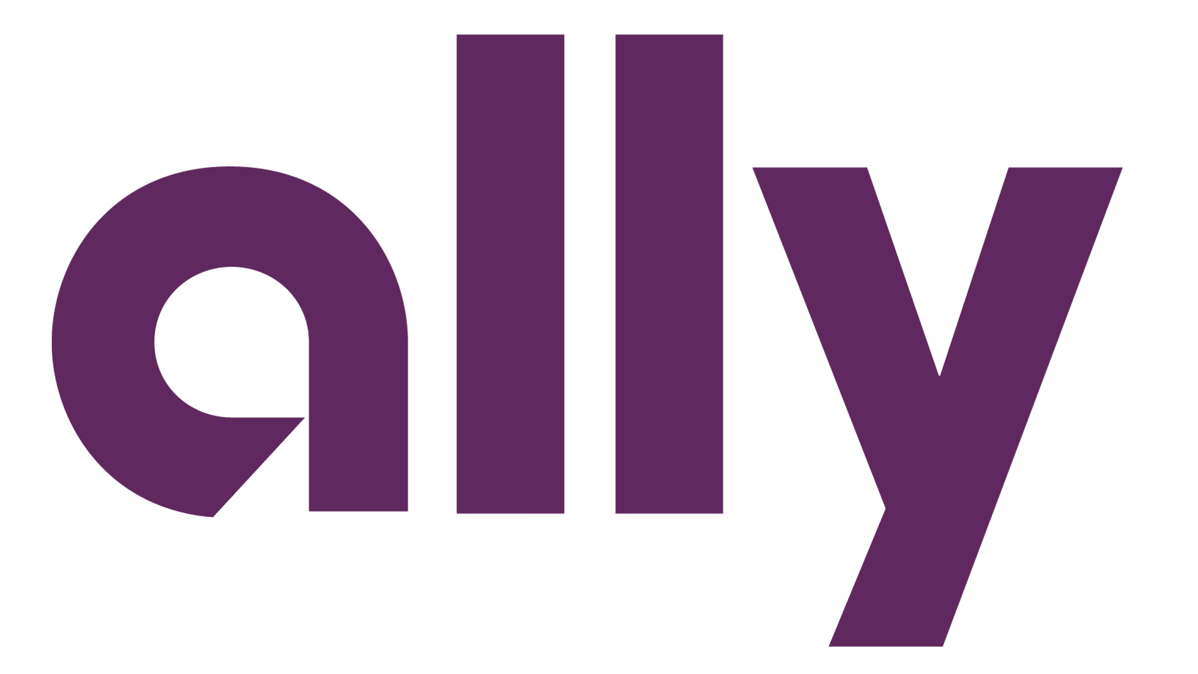 A purple logo with the word ally. logo