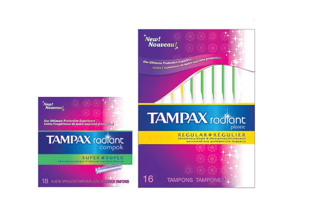 Tampax Radiant packshots