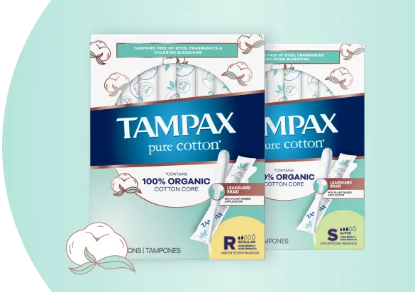 Tampax Pure 100% Organic Cotton Core Super Absorbency Tampons