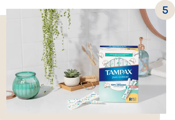 Tampax Pure Cotton Tampons, Contains 100% Organic Cotton Core, Duo Pack,  Regular/Super Absorbency, 22 Ct, Unscented