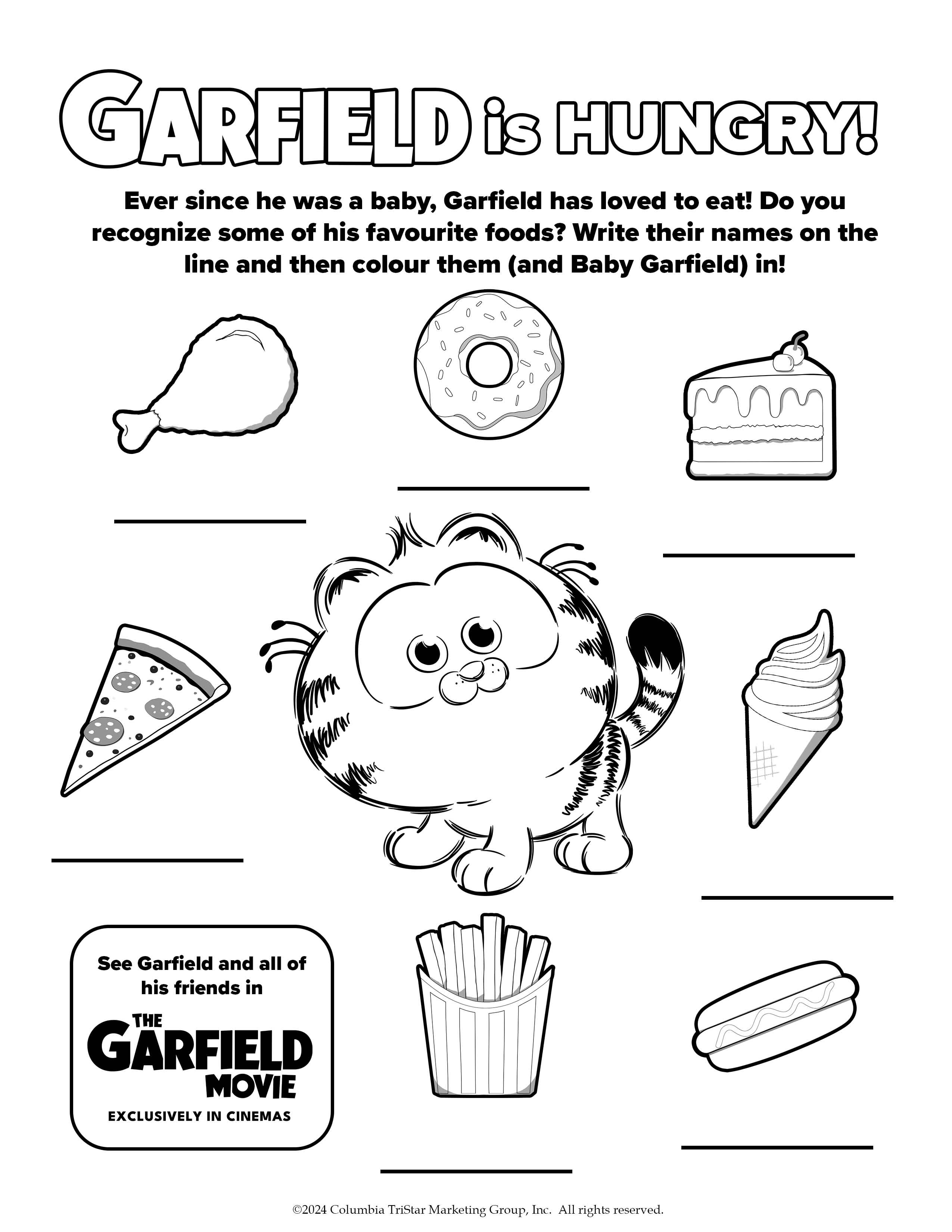 Garfield Activity - Colouring Food
