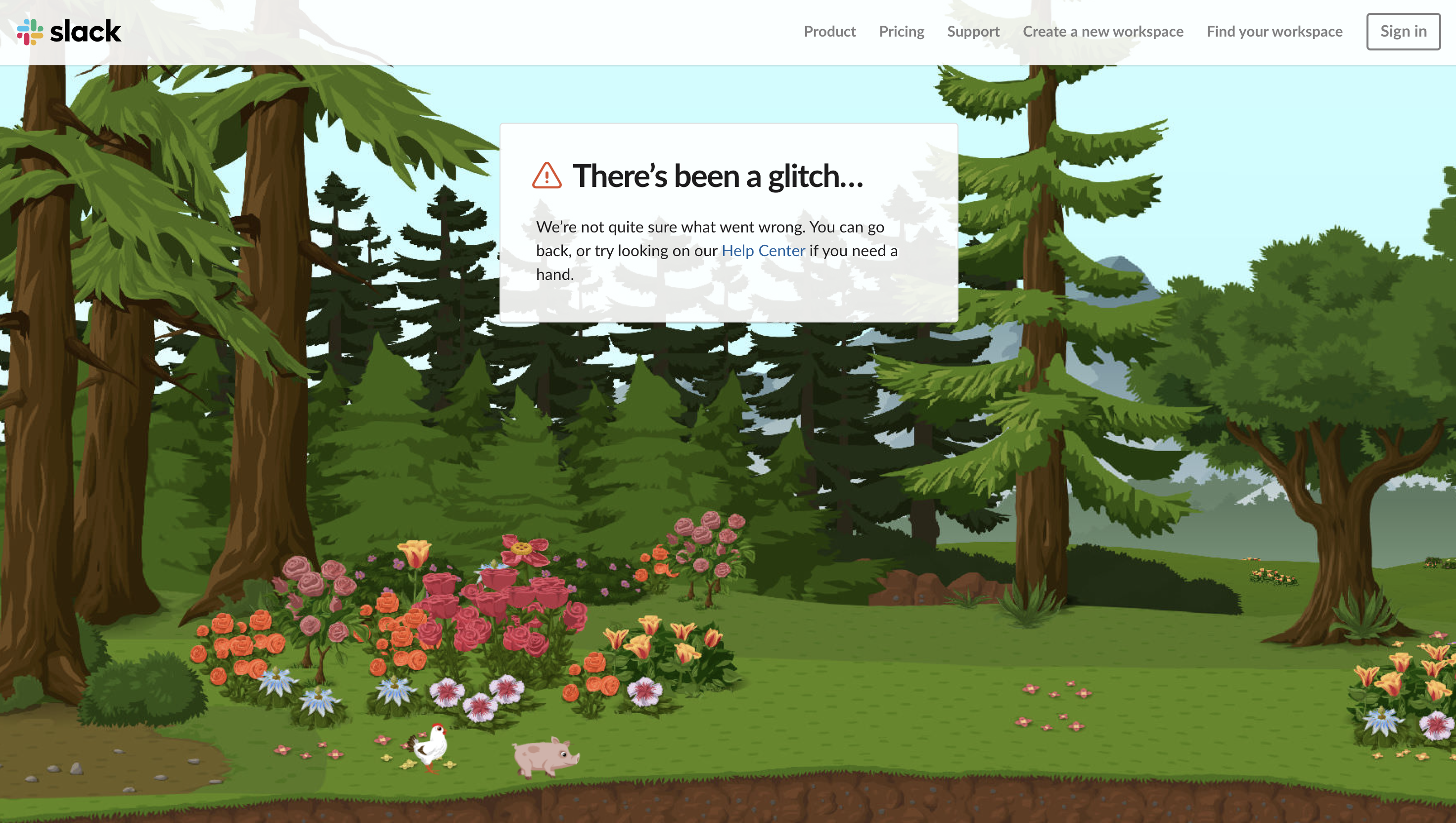 Slack 404 Page