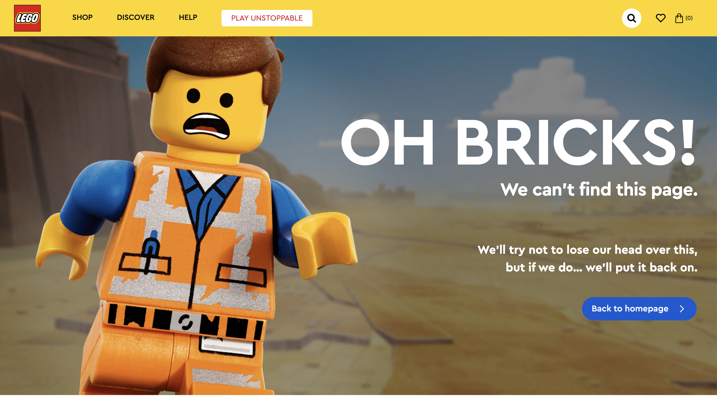 Lego 404 Page