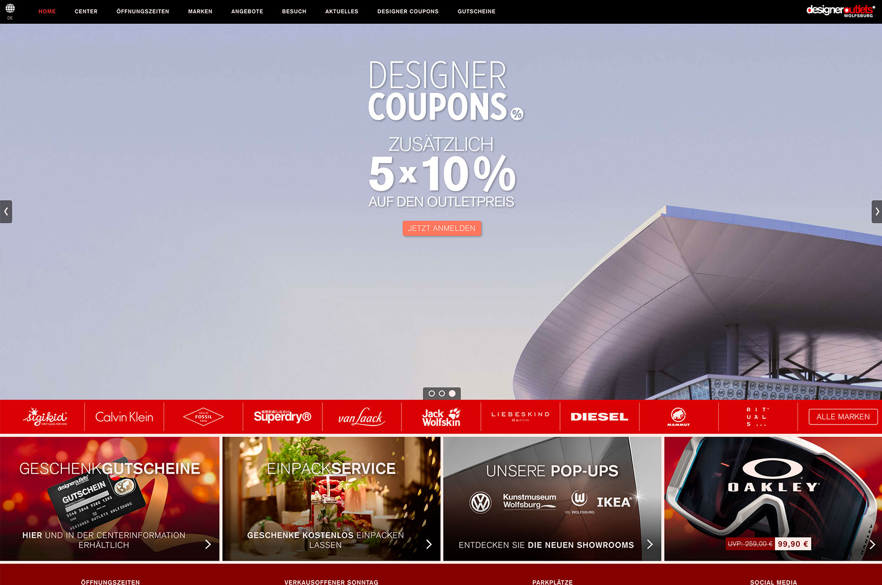 Viele Möglichkeiten, aktuelle Events und Angebote zu promoten.