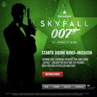 Facebook App Landingpage zur James Bond Kinoaktion