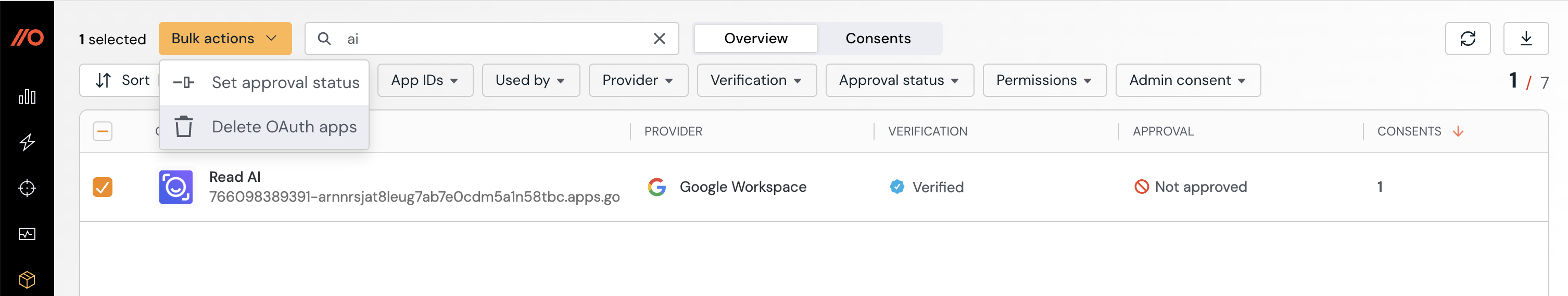 Delete integrations - admin console bulk action - KB 10083