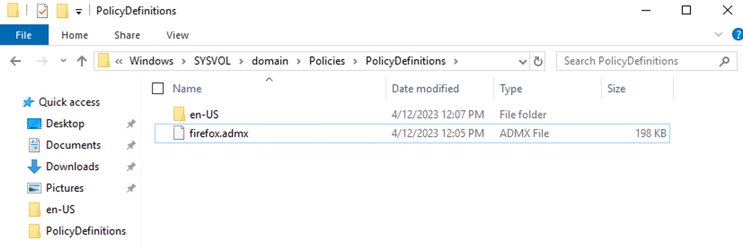 Firefox file structure group policy - docs