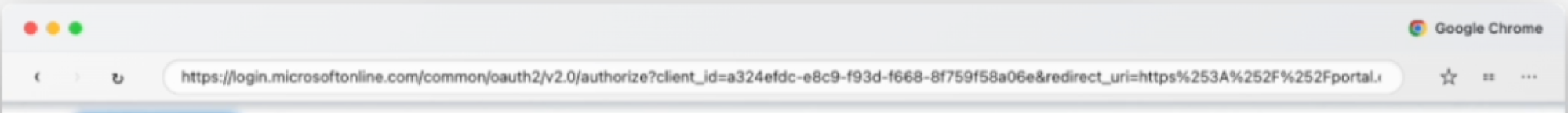 The browser window displays a fake Microsoft login URL instead of the phishing server address.