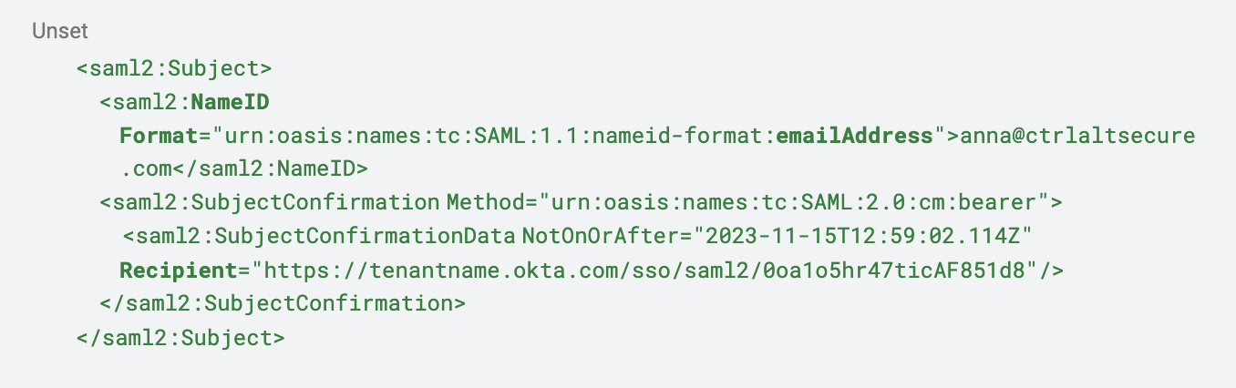 SAML code 3