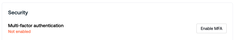 Enable MFA - docs - Getting Started