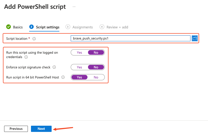 Intune MDM instructions for Brave - powershell script settings