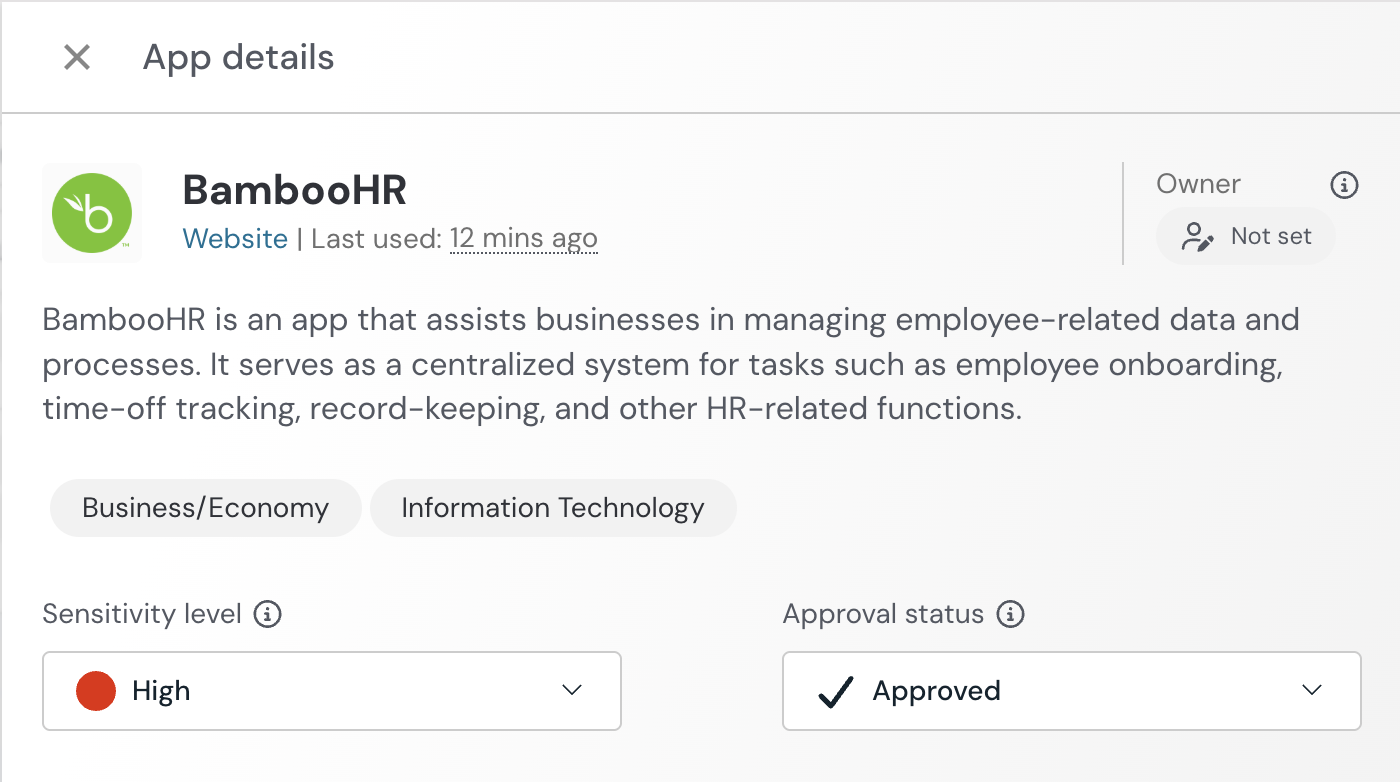 App classification dropdown fields - KB 10094