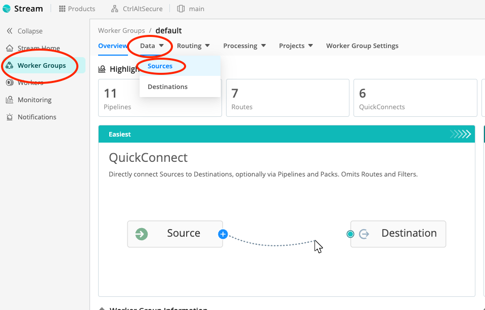 Cribl Cloud integration setup step 1 - docs