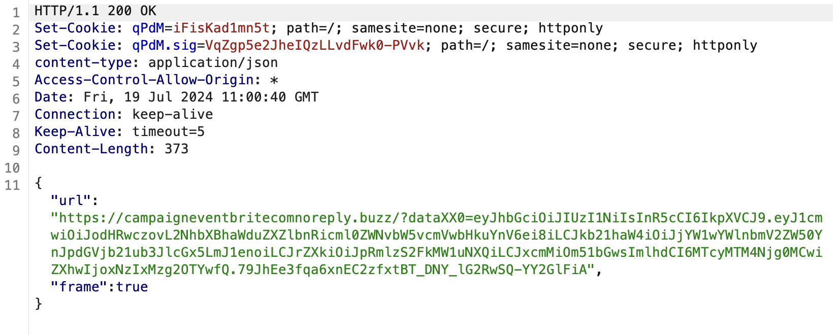 URL with a JWT auth parameter: