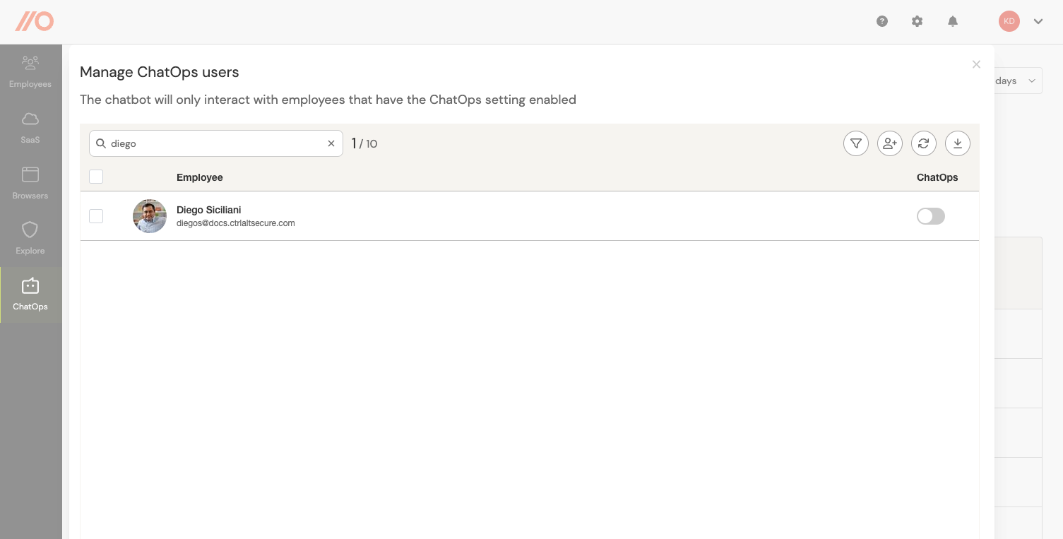 Manage ChatOps users - docs