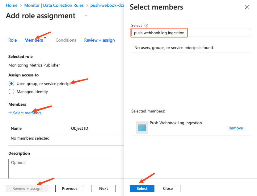 Azure data collection rule step 9 - Sentinel SIEM