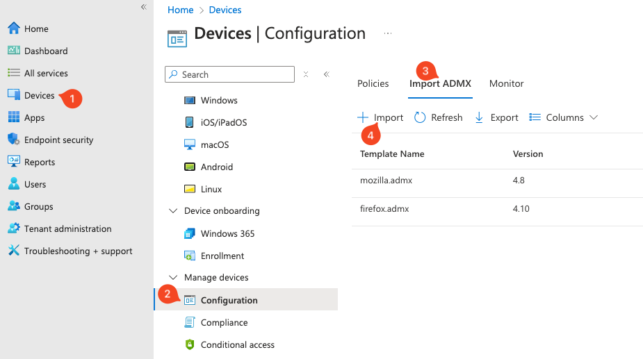 Intune MDM instructions for Edge - device config