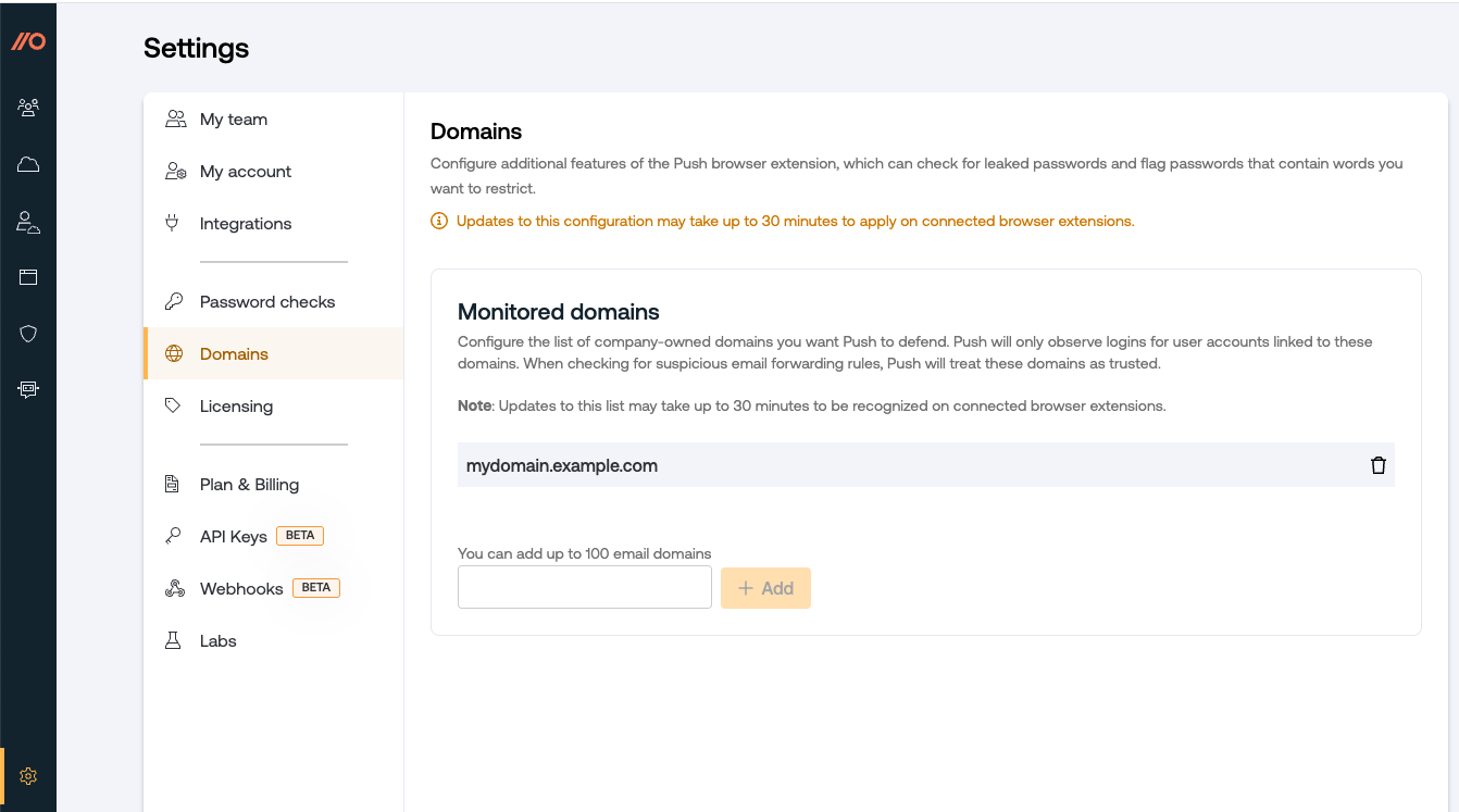 Monitored domains configuration - docs - Getting Started