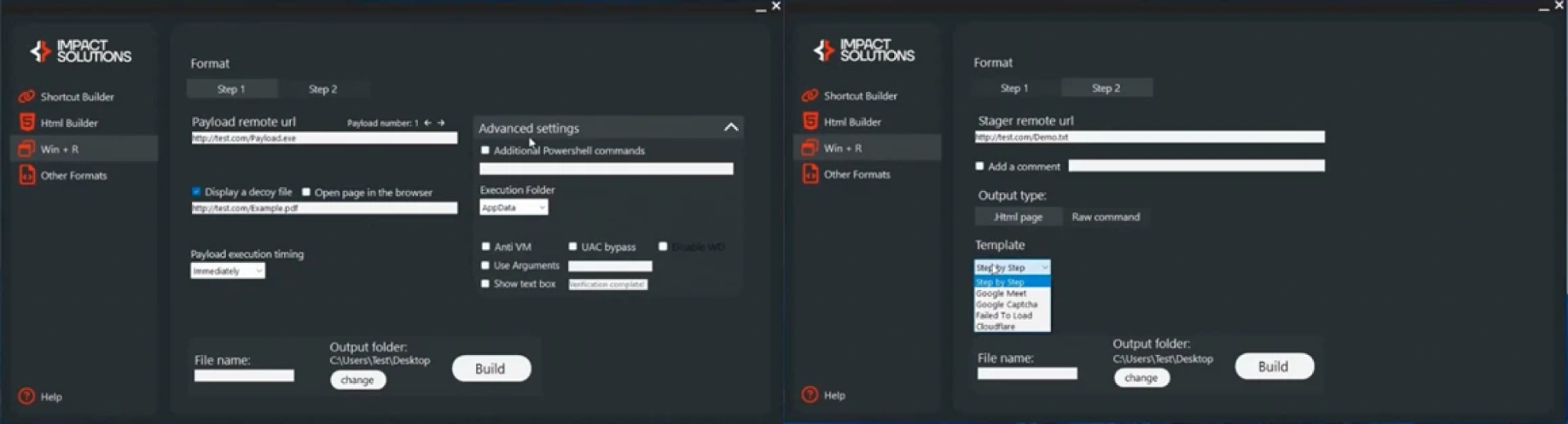 ClickFix builder screenshots. Source: Microsoft