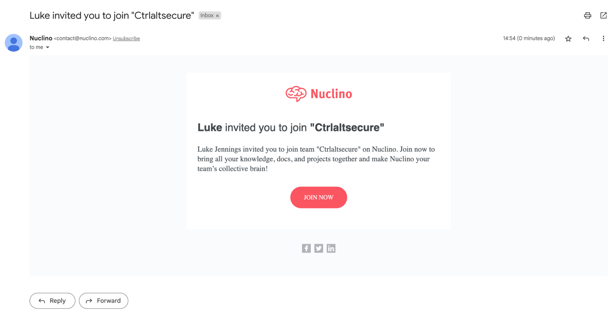 Nuclino legit email invite