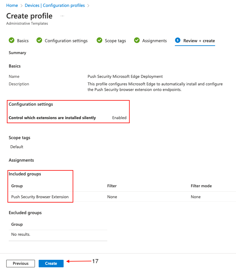 InTune - Device Management Profile Creation Edge Review: KB 10055