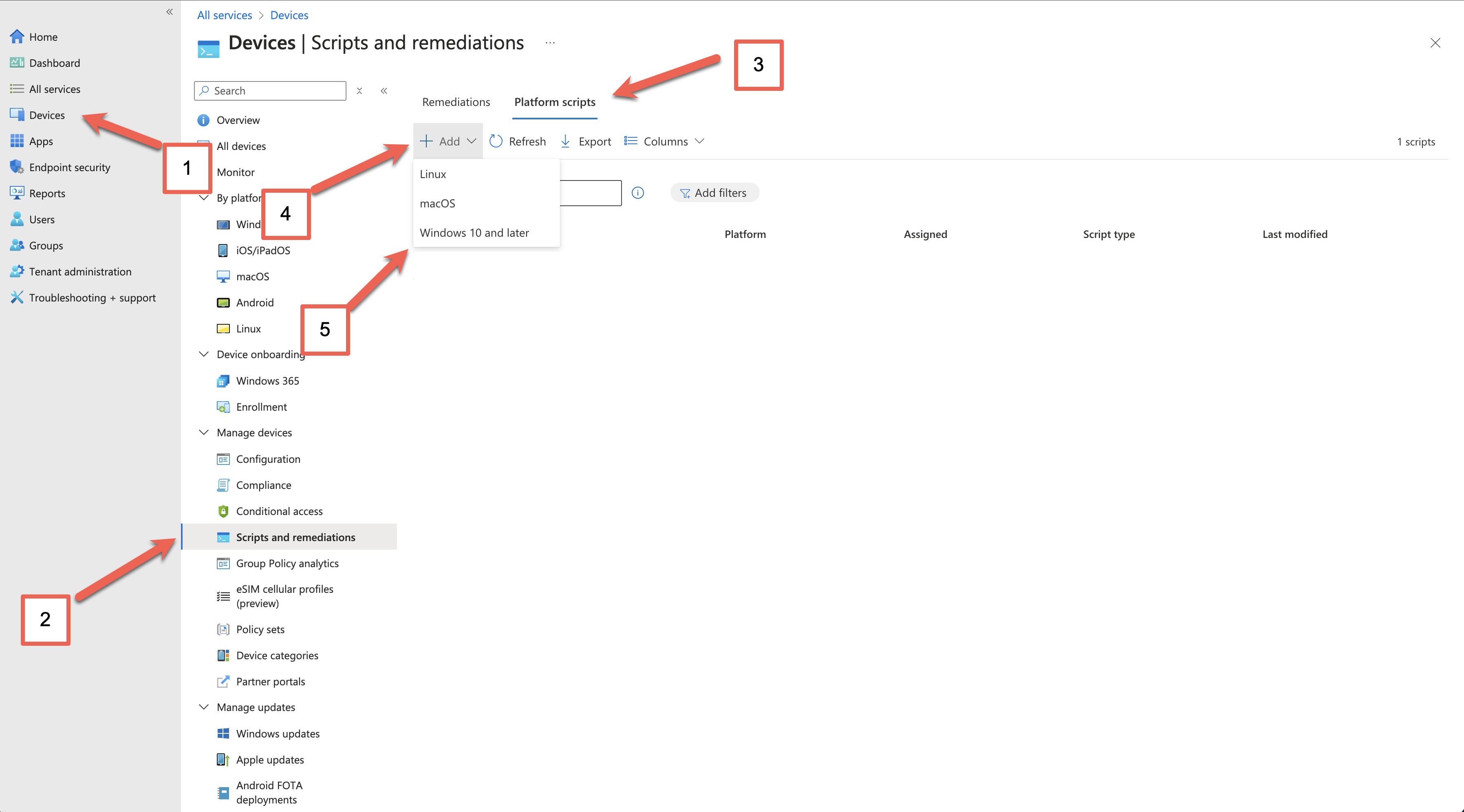 InTune - Create PowerShell script step 0: KB 10054 10055