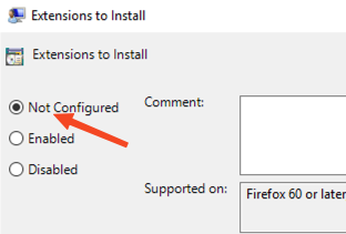 Firefox - group policy editor step 3 - KB 10062