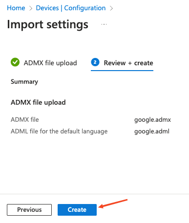 Intune MDM instructions for Brave - import settings - create