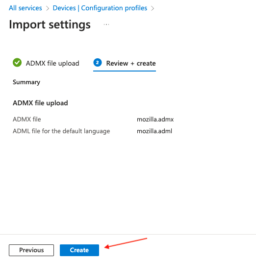 Intune - Firefox - import settings for Mozilla admx - docs